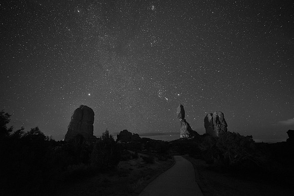 Balanced rock and the hunter